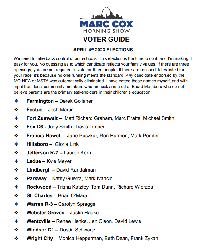 The Marc Cox Morning Show Voter Guide