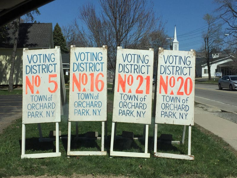 Preparing for election day 2025 in Orchard Park, N.Y.