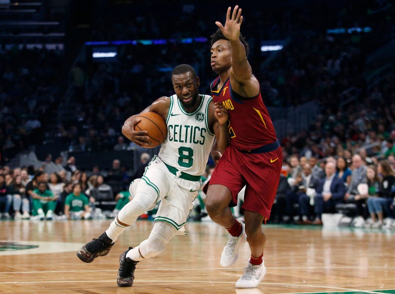 Kemba Walker drives to the basket against the Cavaliers. 
