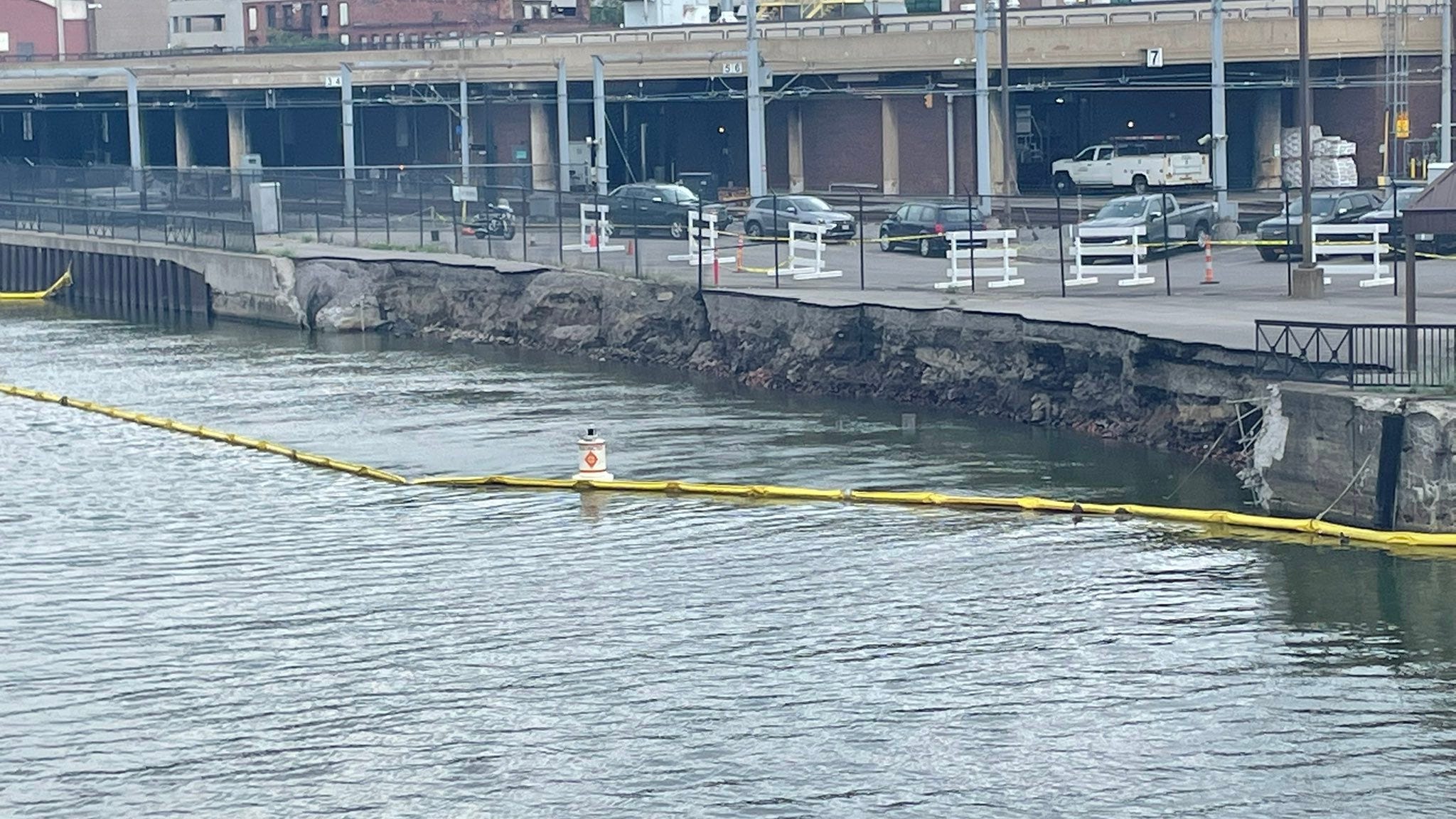 NFTA assessing damage to shoreline wall along Buffalo River