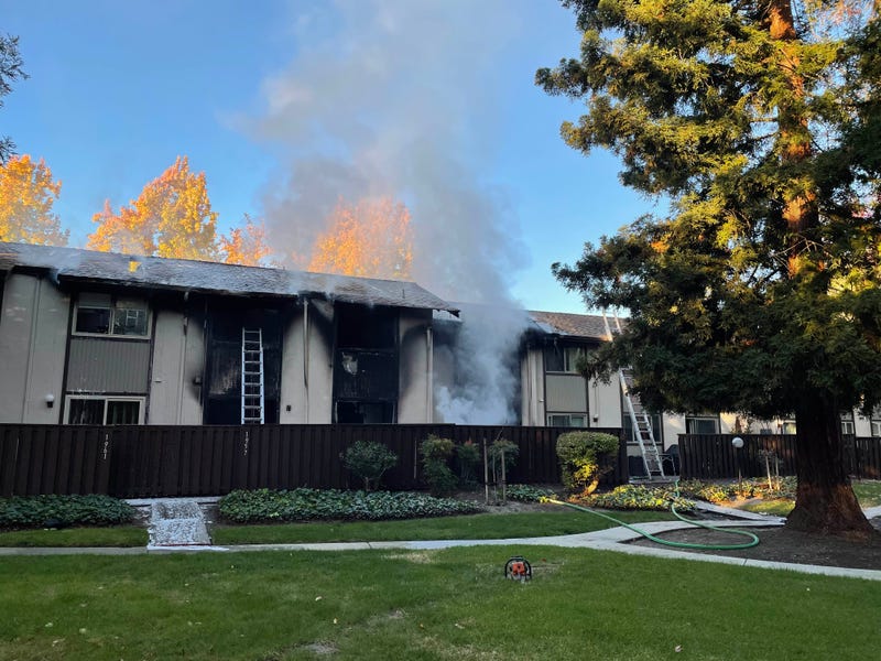The fire left two people and one small dog dead.