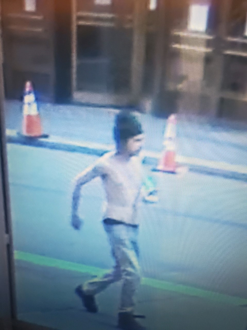 A suspect wanted for using a throwable incendiary device against a cop