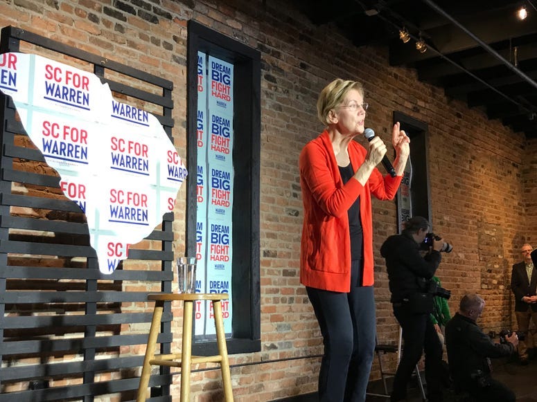 Elizabeth Warren Speaks in Downtown Greenville