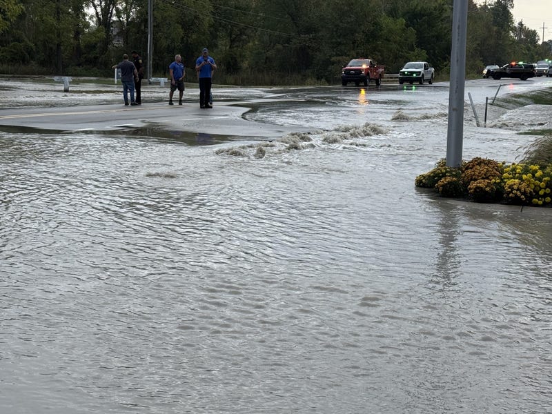 water over the road in Novi
