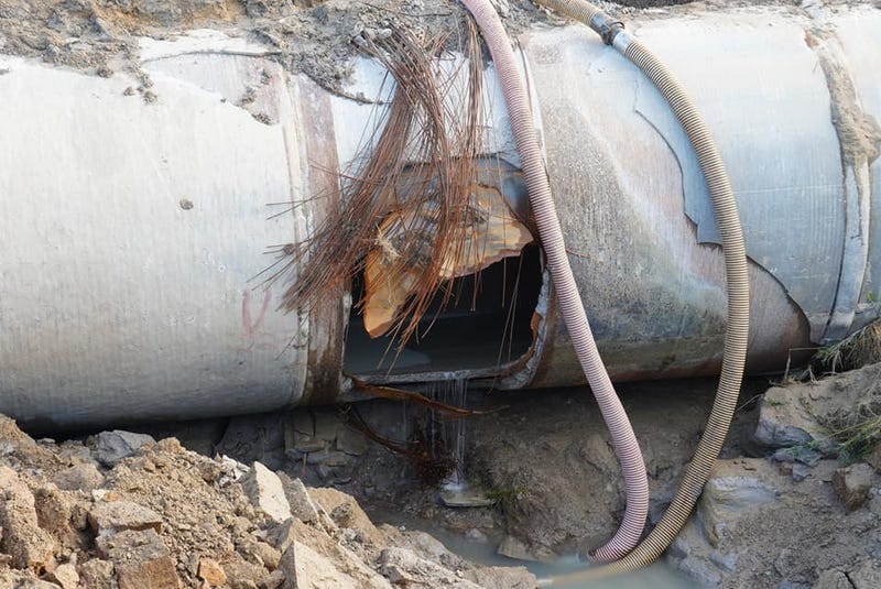Broken water pipe