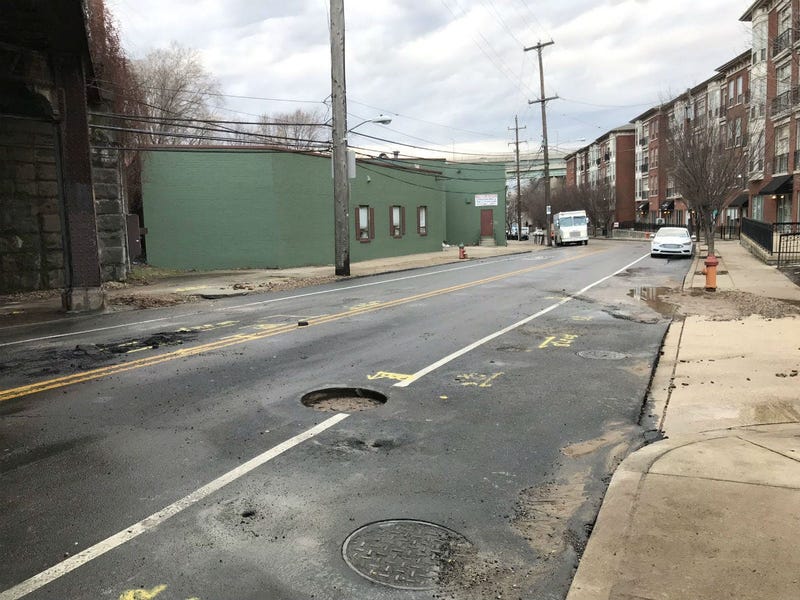 A Water Department spokesman said one water main, maybe two, broke on Ridge Ave near Scotts Lane.
