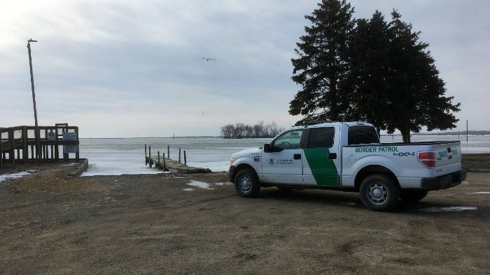 Border Patrol agent recues woman who fell into freezing water at Michigan park
