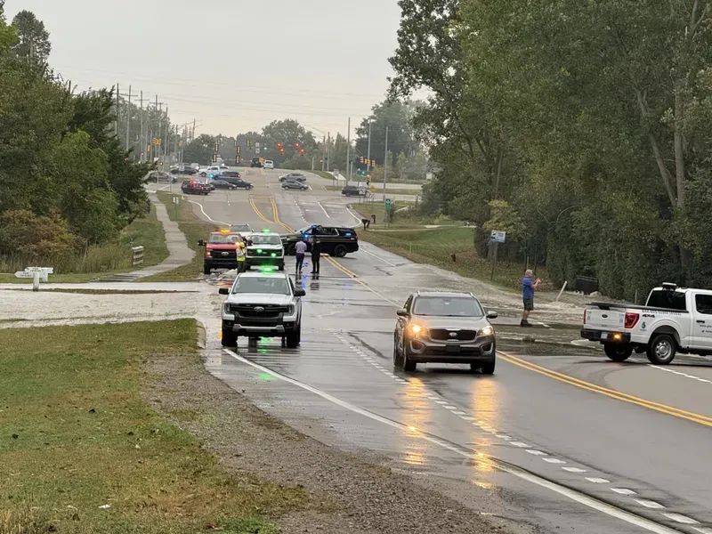 Water main break along 14 Mile Road in 2025
