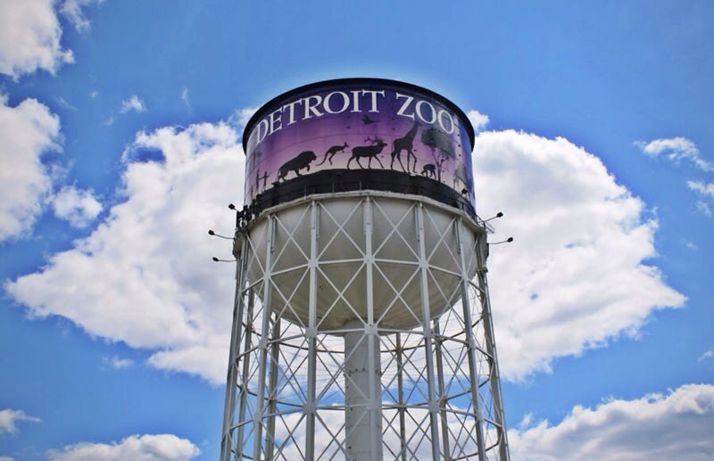 The mural on the water tower at the Detroit Zoo is getting a facelift -- and drivers along I-696 in Oakland County noticed the change during their morning commute on Tuesday.