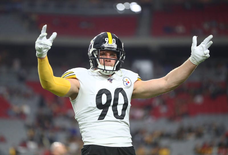 Pittsburgh Steelers linebacker T.J. Watt (90) reacts against the Arizona Cardinals at State Farm Stadium.