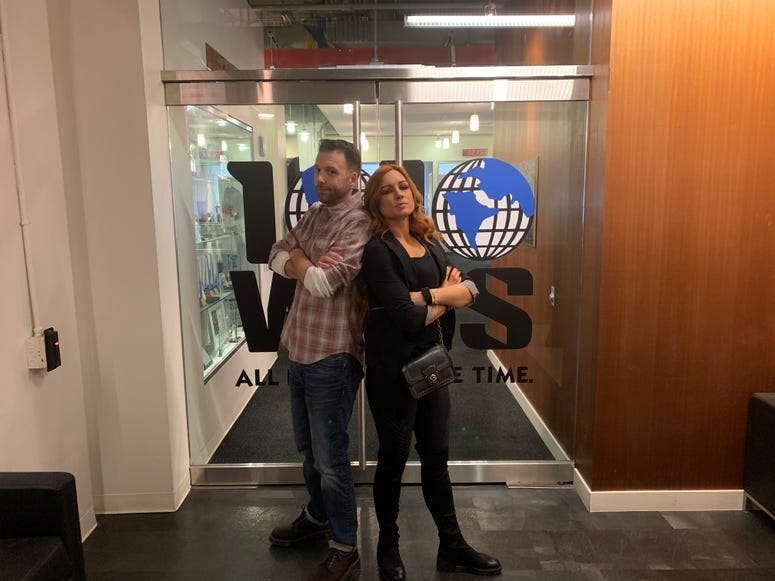 Becky Lynch and Walter Geis at 1010 WINS
