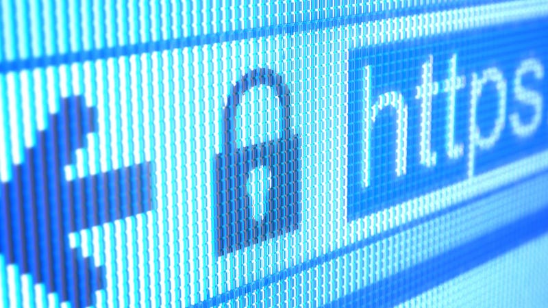 Internet address protected showing on LCD screen