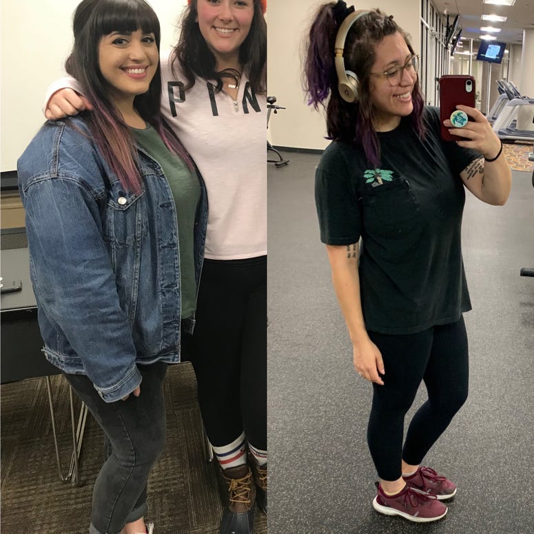 Before and after of weight loss