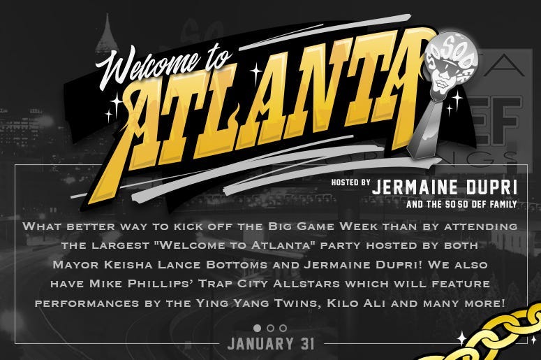 V-103's Welcome to Atlanta Big Game Weekend party