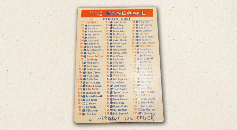 Card of the Day - Baseball Checklist