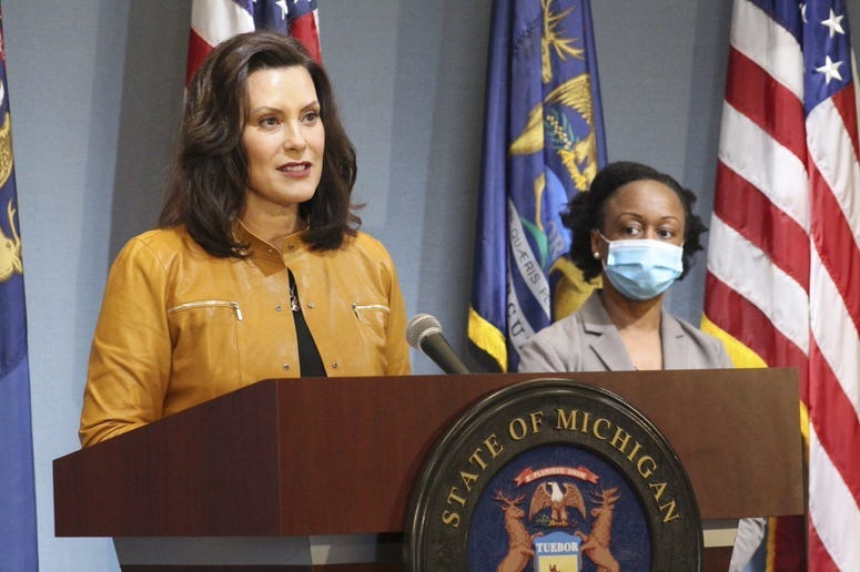 Gov. Gretchen Whitmer and Dr. Joneigh Khaldun