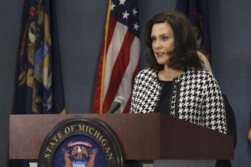 Governor Whitmer makes an announcement at a press conference