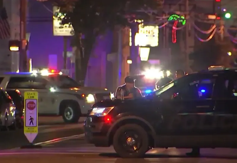 Police in Wildwood on the scene following an unsanctioned pop-up car rally on Sept. 24, 2022.