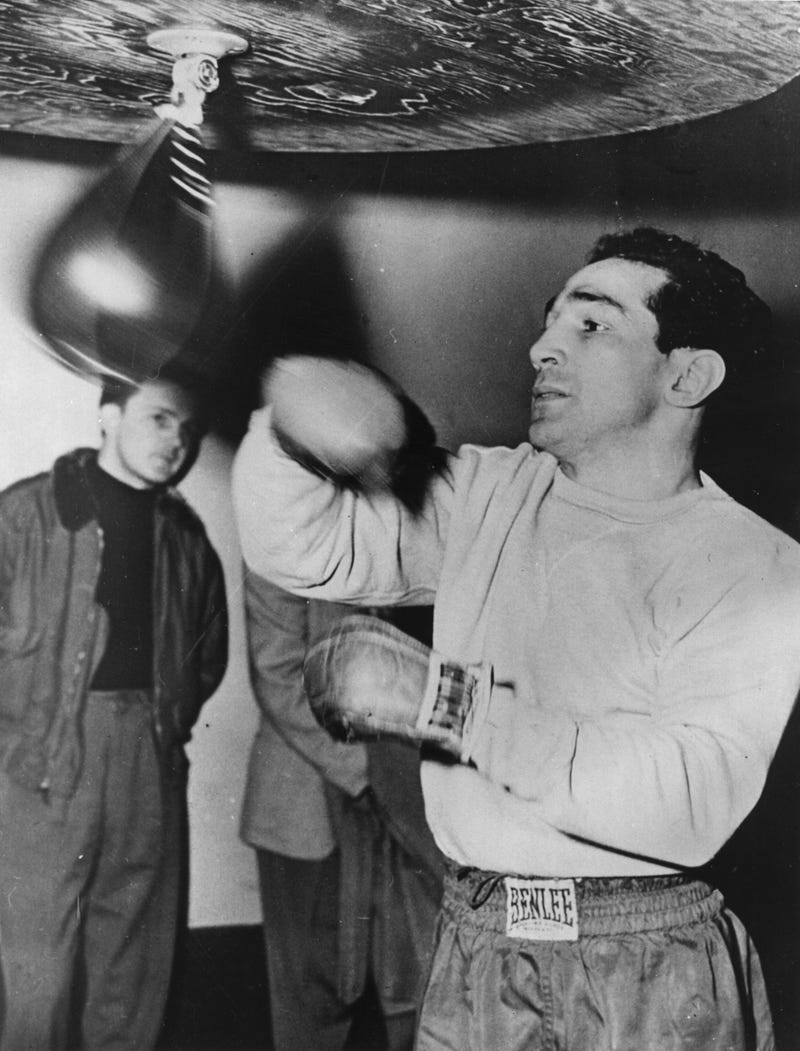 Willie Pep, training in Hartford, 1950