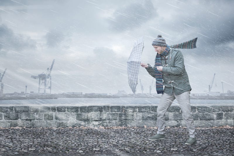 windy, rainy
