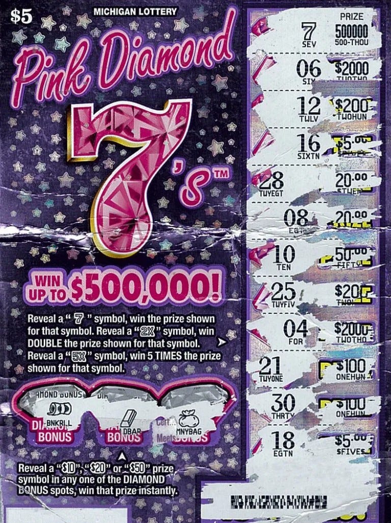 winning lottery ticket