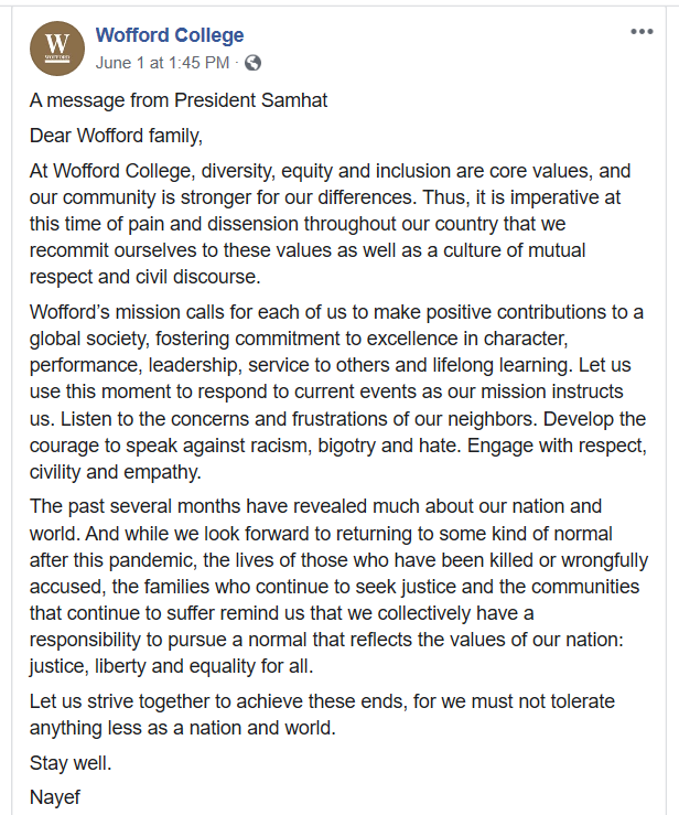 President Nayef Samhat FB post