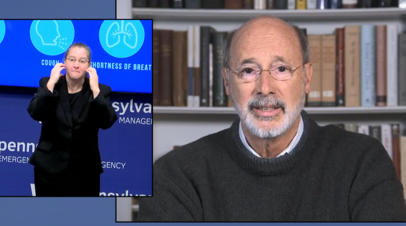 Tom Wolf speaks during a coronavirus briefing on April 1, 2020