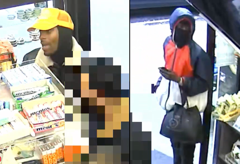 Police are looking to question two men in Monday afternoon's stray-bullet shooting in Bedford-Stuyvesant