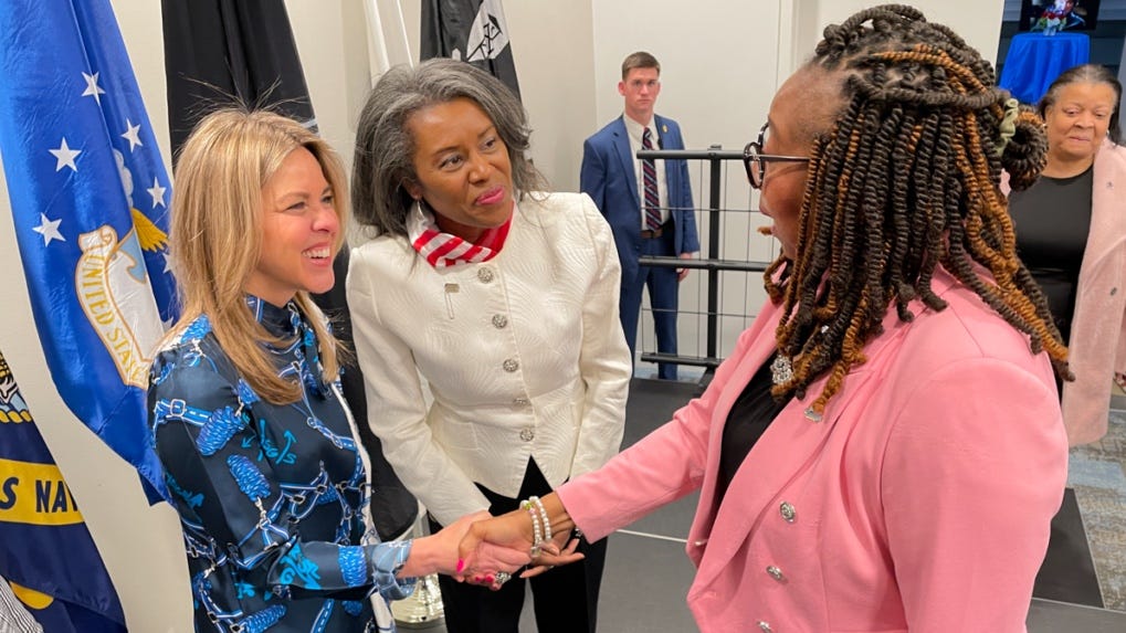 Virginia First Lady Suzanne Youngkin and Lt. Gov. Winsome Earle-Sears honor service of state's women veterans