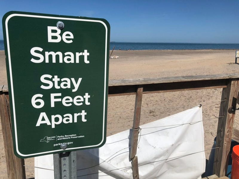 Social distancing guidelines at Woodlawn Beach State Park in Hamburg. May 22, 2020 (WBEN Photo/Mike Baggerman)