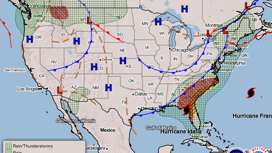 Front moving across Louisiana with lower humidity