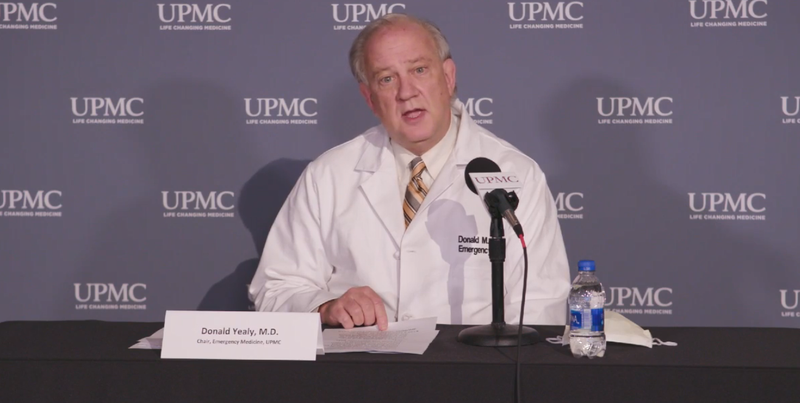 UPMC Dr. Donald Yealy during a coronavirus press conference on April 30, 2020