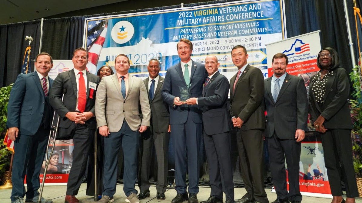 Governor Glenn Youngkin announces 100,000th veteran hire through V3 program