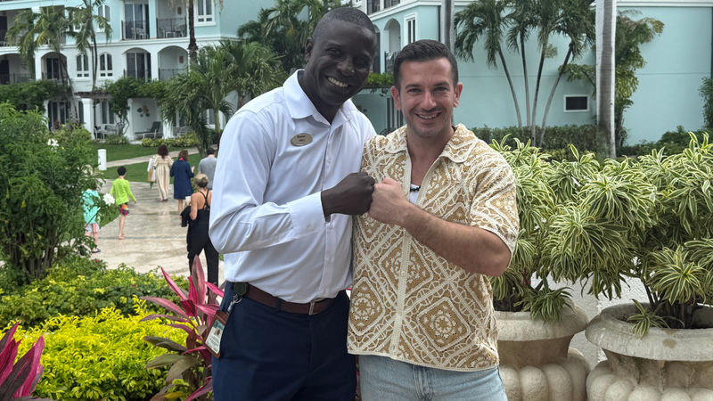 Bennett chats with Orville Morgan, PR Manager at Beaches Turks & Caicos