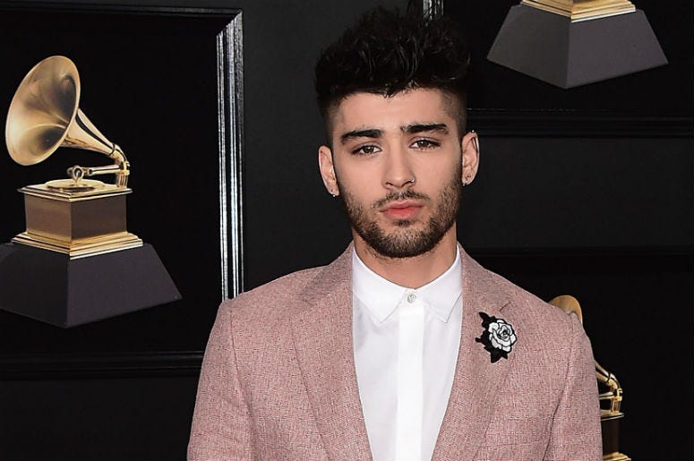 NEW YORK - JANUARY 28: Zayn Malik at the 60th Annual Grammy Awards at Madison Square Garden on January 28, 2018 in New York City.