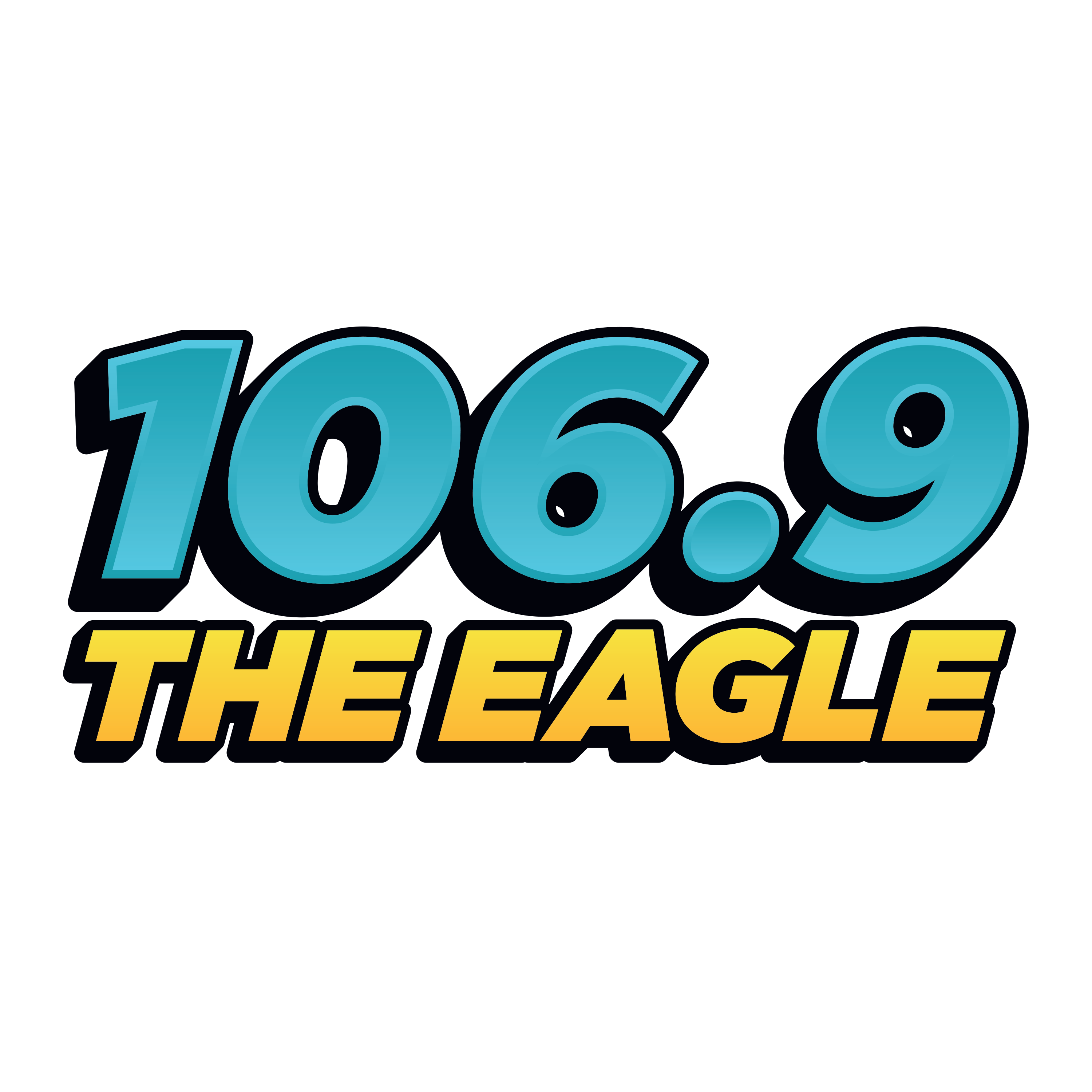 T-shirt 106.9 The Eagle Classic Hits – Taille M, Blanc, Imprimé Radio Rock – Occasion Très Bon état (petit Trou Au Col)