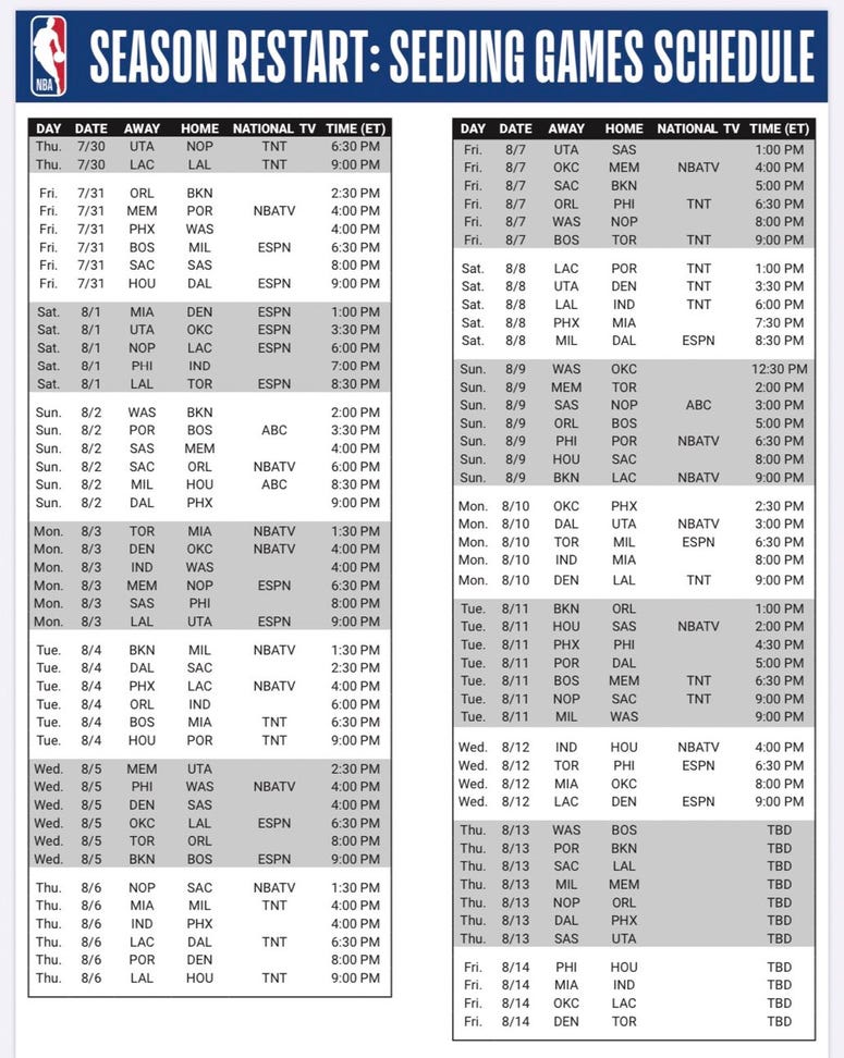 schedule