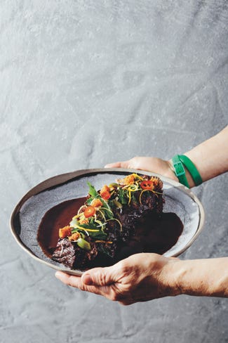 Chef Jen Biesty's Short Ribs with Citrus-Olive Herb Salad