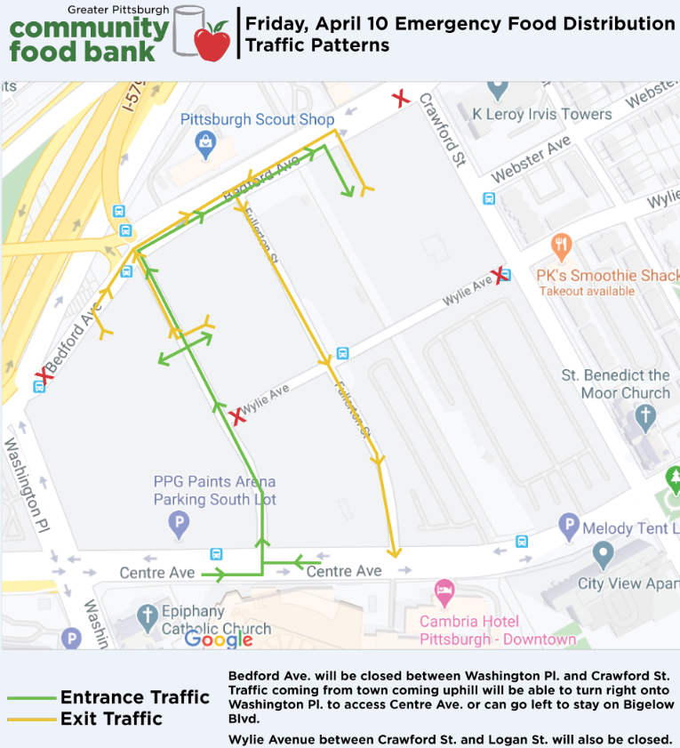 Food Bank PPG paints map