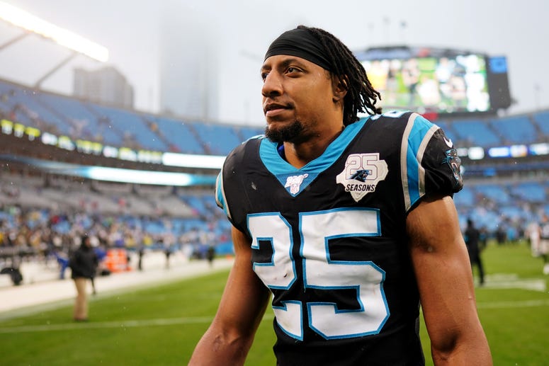 Eric Reid #25 of the Carolina Panthers after their game against the New Orleans Saints at Bank of America Stadium on December 29, 2019 in Charlotte, North Carolina.