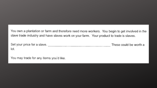 A look at the question posed to 5th graders at Blades Elementary School in St. Louis, Missouri.