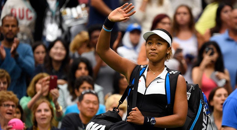  Naomi Osaka of Japan after losing Belinda Bencic of Switzerland in the fourth round of the U.S. Open on Sept. 2, 2019, at USTA Billie Jean King National Tennis Center.