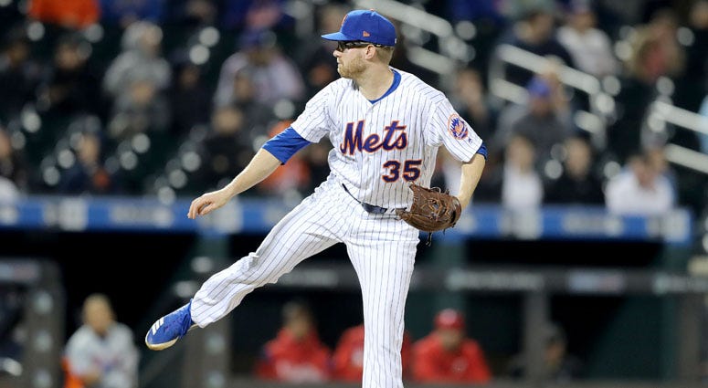 The Mets' Jacob Rhame delivers a pitch in the ninth inning against the Philadelphia Phillies at Citi Field on April 23, 2019. 