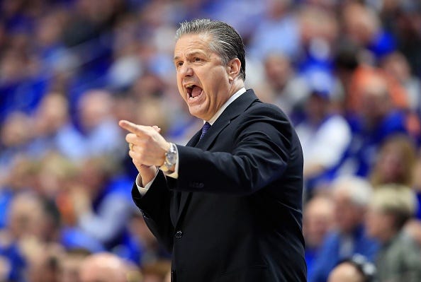 John Calipari during a Kentucky basketball game 