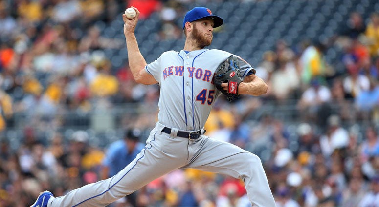 The Mets' Zack Wheeler delivers a pitch against the Pittsburgh Pirates on July 29, 2018, at PNC Park. 