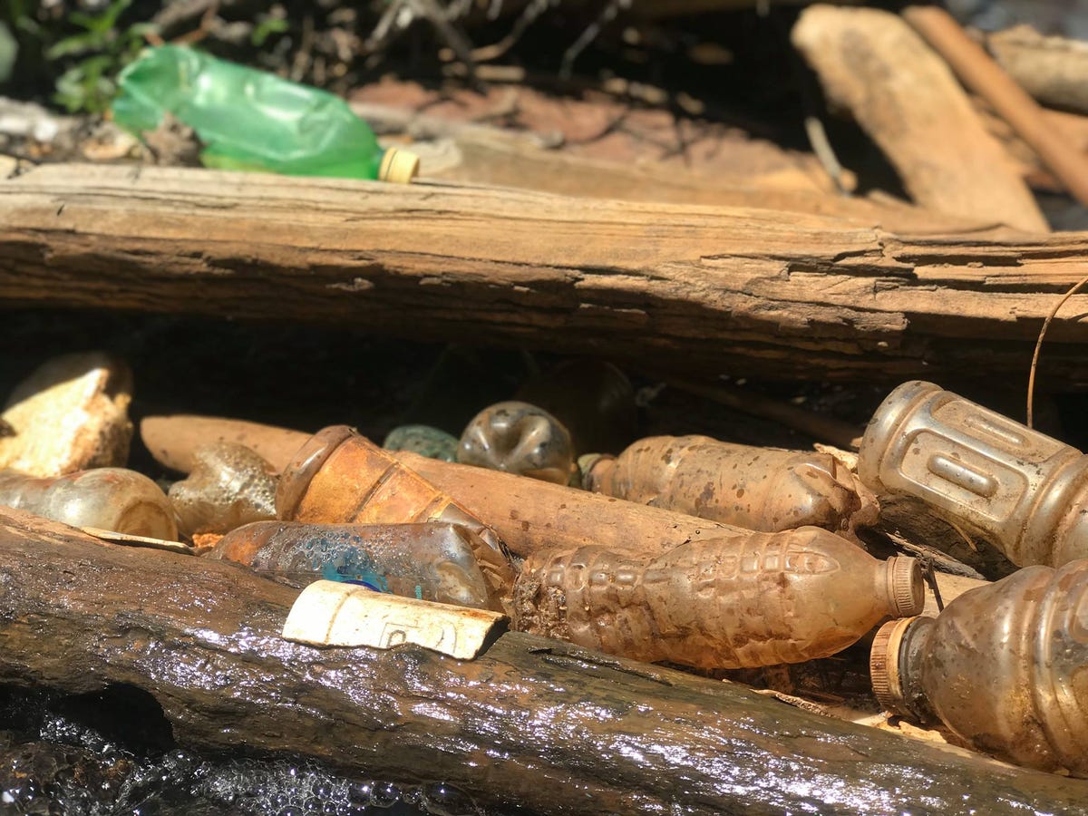 Trash collected from the Reedy River on Earth Day 2019 by Entercom Greenville staff and other volunteers
