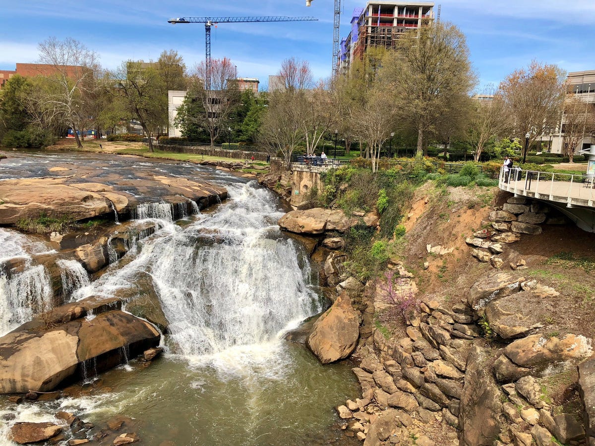 The Reedy River runs through downtown Greenville